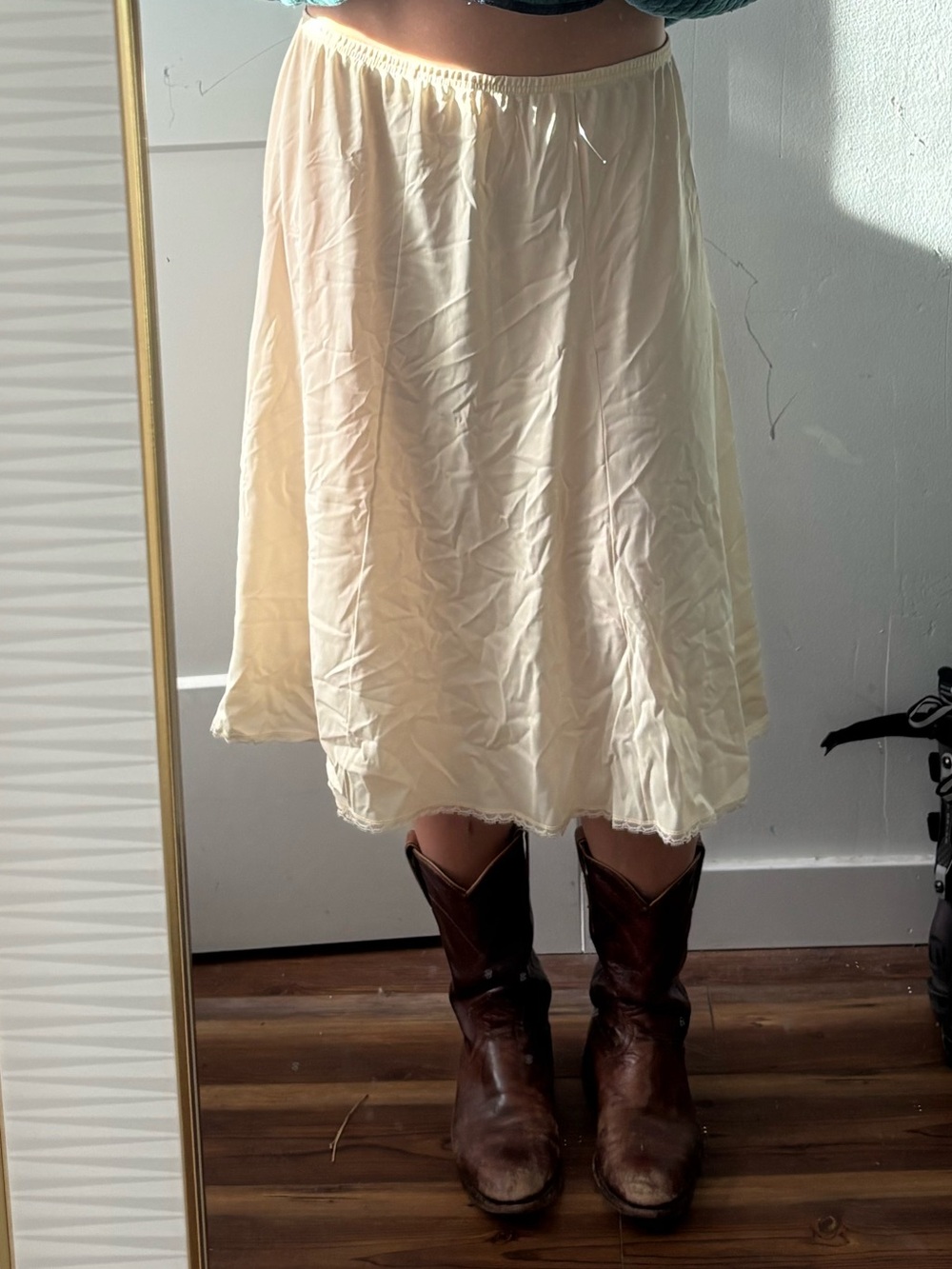 Cream Midi Skirt - Classic Flowy Women’s Skirt